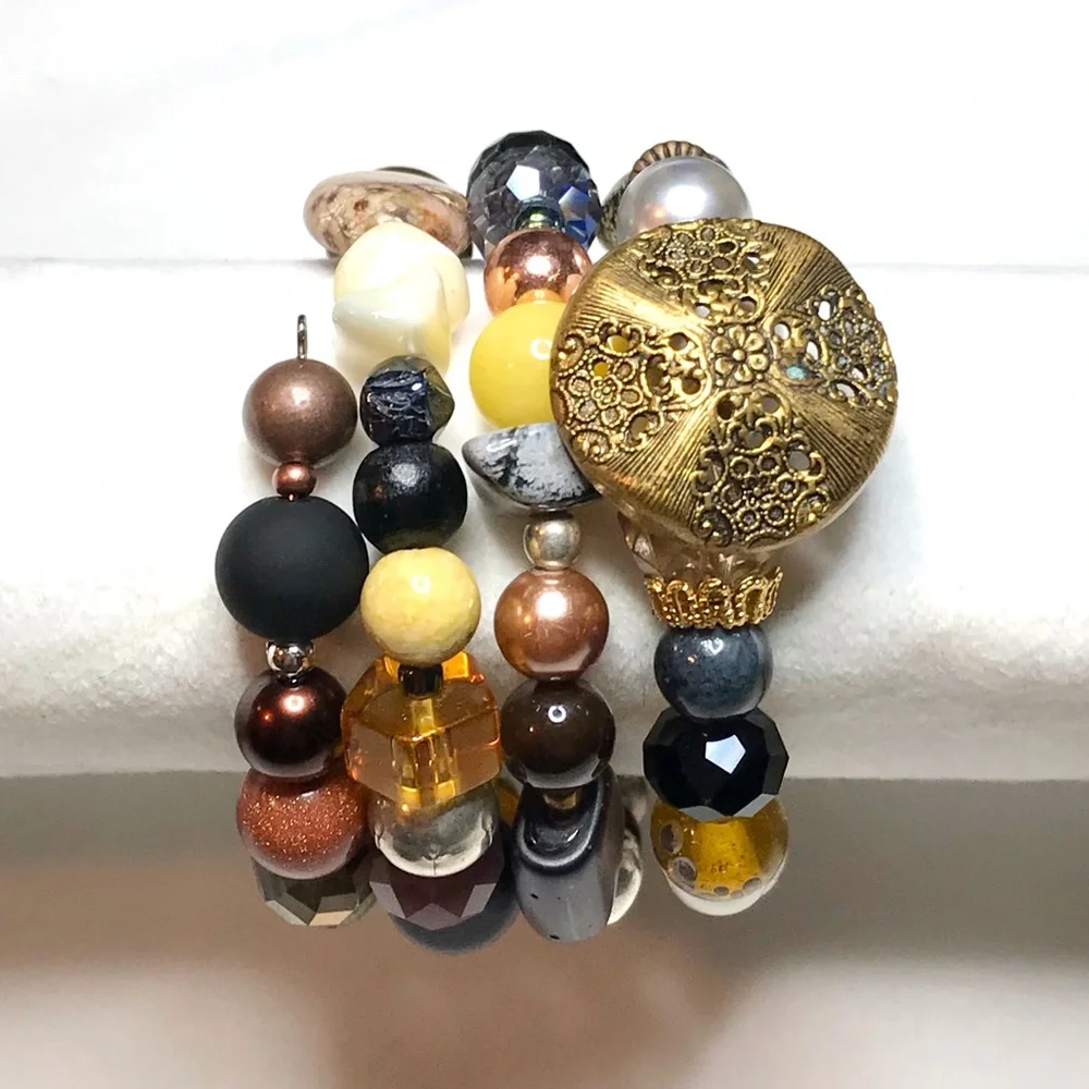 Handmade Bracelet with Vintage and Modern Elements (NB29-4H) New Without Tags - Picture 2 of 9